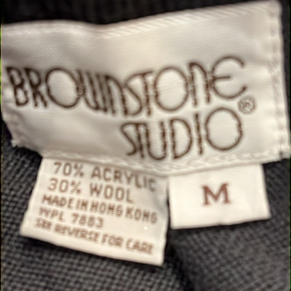 VTG BROWNSTONE STUDIO GREY WOOl BLEND SEQUINS/BEADED BUTTON CARDIGAN Sz M - Picture 8 of 8